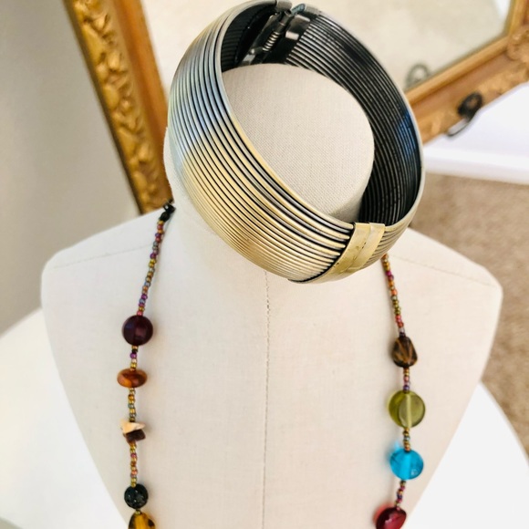 Vintage Modernist Bracelet & Glass Necklace - Picture 6 of 15